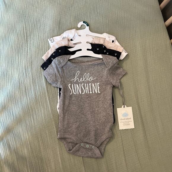 cloud island Other - Baby 0-3 Cloud Island Short Sleeve Onesies (4 pack) NWT